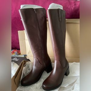 Clarks Brown Heeled Boots